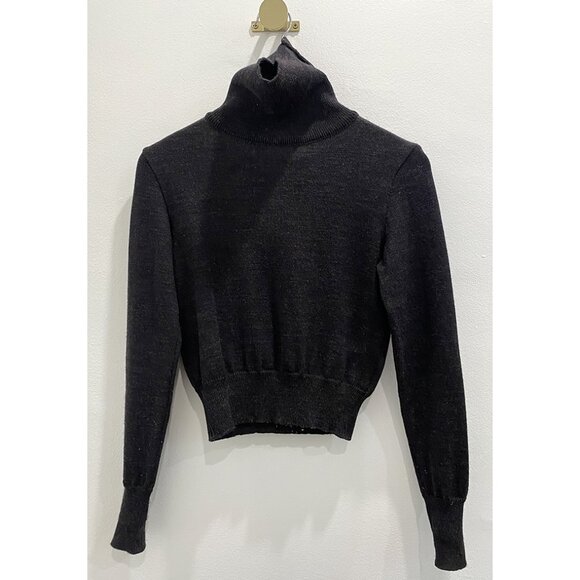Caves Collect | Black Pure Wool Cropped Turtleneck Sweater – Size S 🖤✨ - Picture 1 of 11